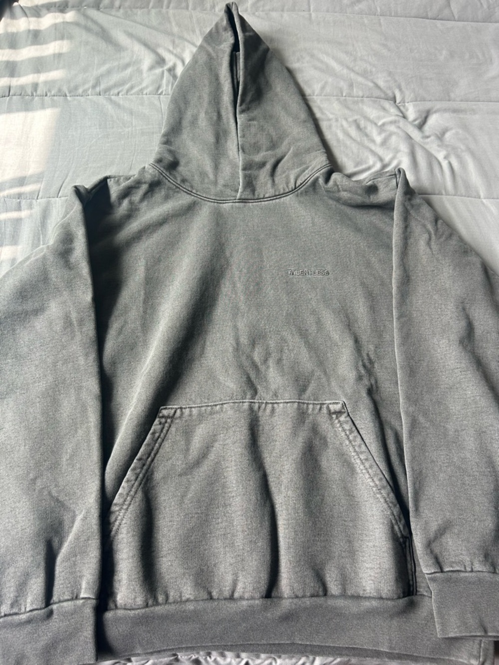 TALENTLESS Gray Washed Pullover Hoodie